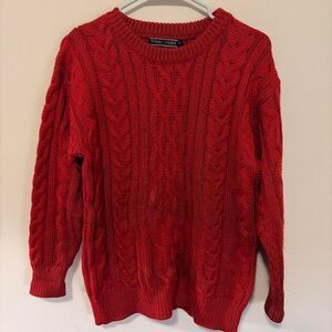 Woolovers Women's Red and Orange Jumper